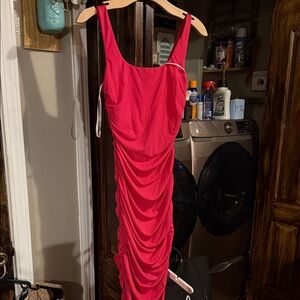 Minuet Petite Vibrant Red Backless Dress